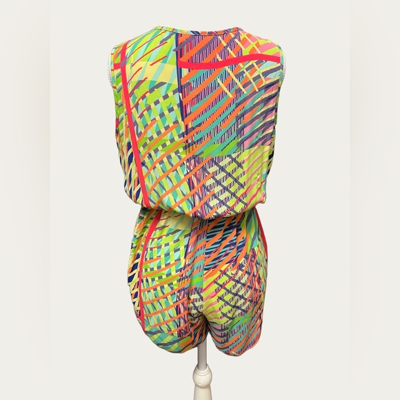Blue Blush Multicolor‎ Abstract Romper Size S - Picture 2 of 7